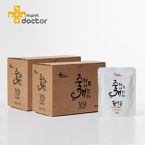 [마이펫닥터] 죽쒀서 개줬다(호박죽) 강아지 간식 수제 보양식 애견, 2BOX (80g, 24ea)